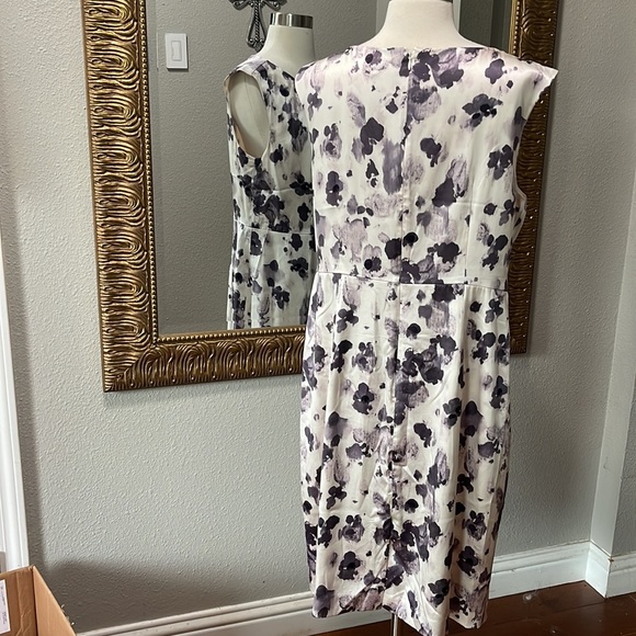 Ann Taylor Silk Purple and Ivory Dress - Picture 4 of 9